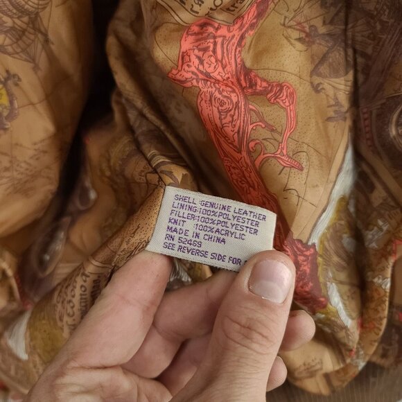 International Leather Collection Jacket Mens Medium Brown Bomber Full Zip - Picture 13 of 13